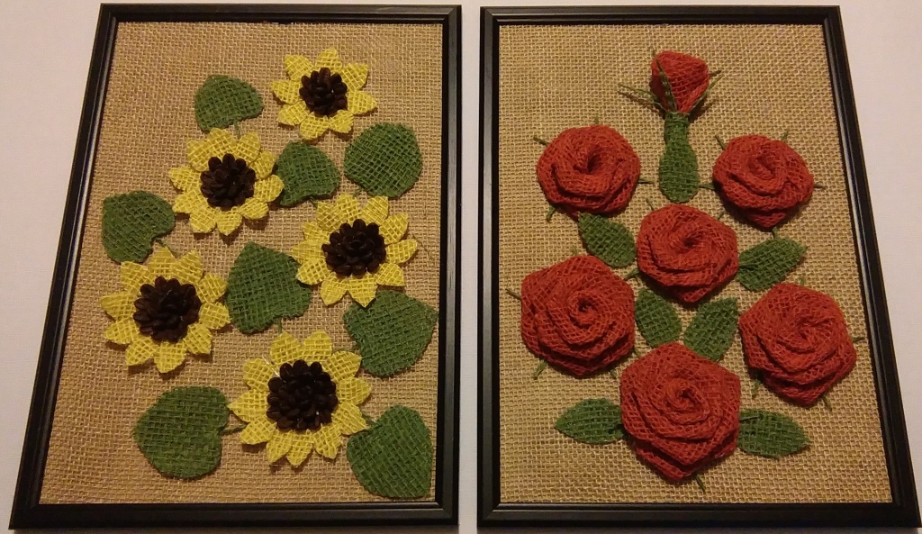 Dekoracje - dwa obraz z kwiatami