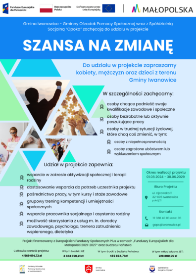 Rekrutacja do projektu pn. “Szansa na zmianę”